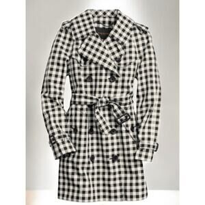 Coach Women’s Buffalo Check Mid-Length Trench Coat Size 8
